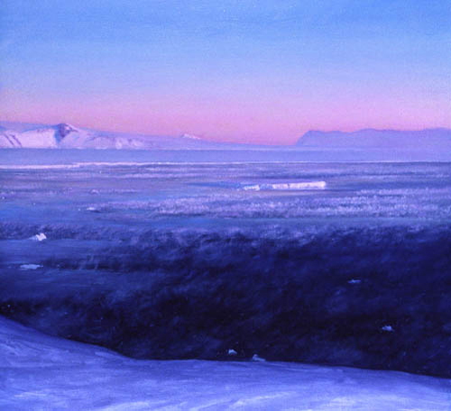 White Island Late Summer Anarctica Oil Paintings David Rosenthal Antarctic Artist